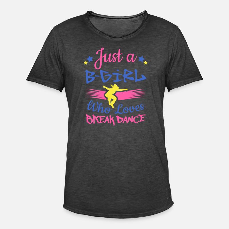 Breakdancer B-Mädchen, das Breakdance liebt - Männer Vintage T-Shirt - Vintage Schwarz