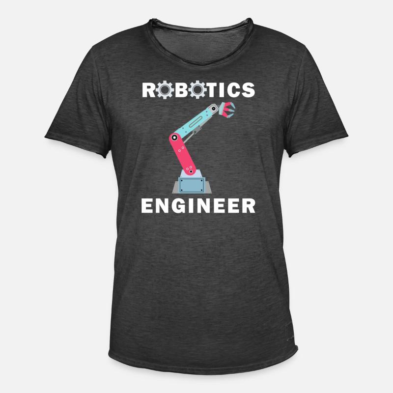 Robotics Engineer Robot Mechanics - Men's Vintage T-Shirt - washed black