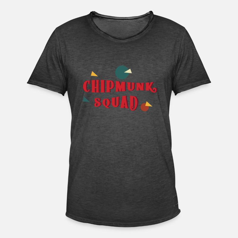 Chipmunk Squad Süßes Eichhörnchen Waldtier - Männer Vintage T-Shirt - Vintage Schwarz