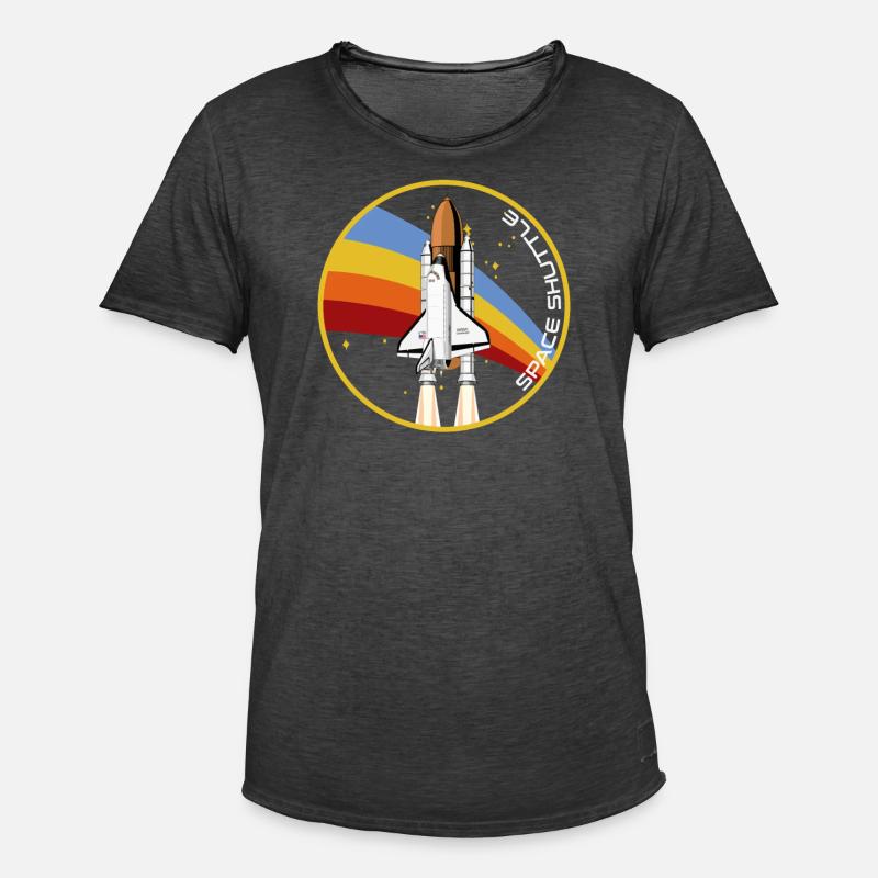 Space Shuttle Start Rakete - Männer Vintage T-Shirt - Vintage Schwarz