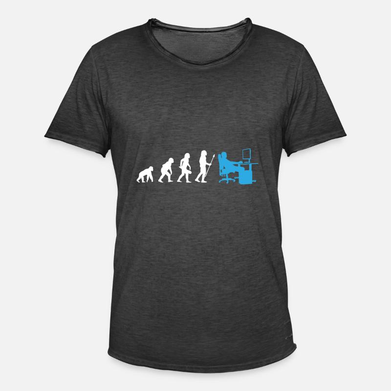 Evolution of the Nerds - Männer Vintage T-Shirt - Vintage Schwarz