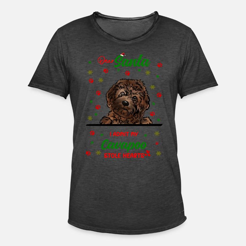 Kavapoo Hund Weihnachten Hunderasse - Männer Vintage T-Shirt - Vintage Schwarz