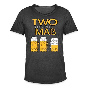 Two and a half Maß - Bier! - Männer Vintage T-Shirt - Vintage Schwarz - Vorne - Jose (178cm)