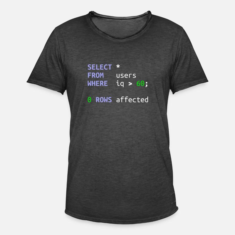Software-Entwickler SQL Coder Geek Geschenk - Männer Vintage T-Shirt - Vintage Schwarz
