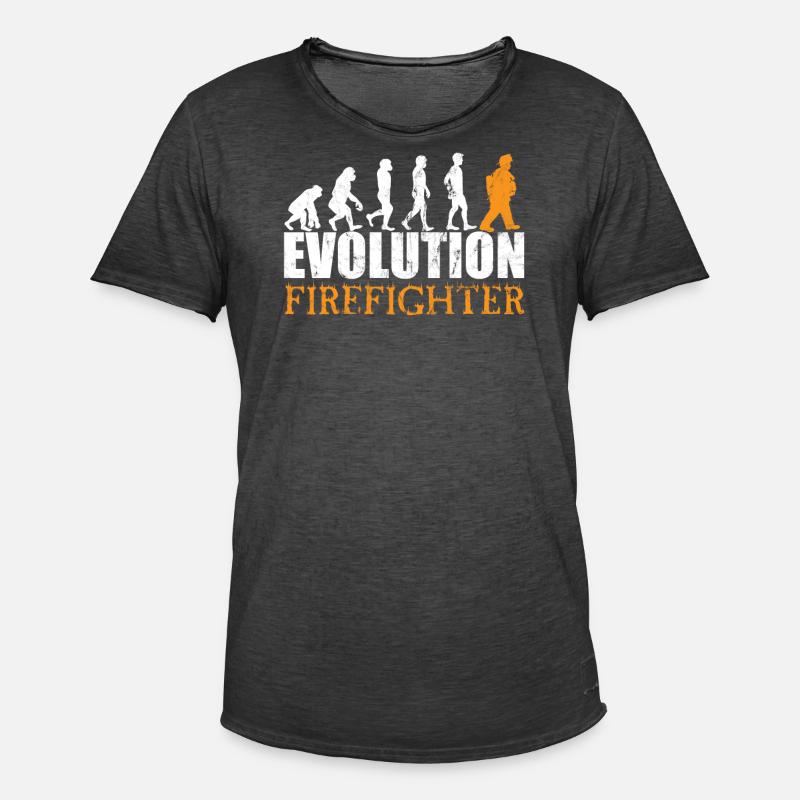 Firefighter Evolution - Männer Vintage T-Shirt - Vintage Schwarz