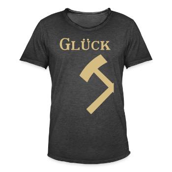 Partnershirt - Glück Auf! - Glück - Männer Vintage T-Shirt - Vintage Schwarz - Vorne