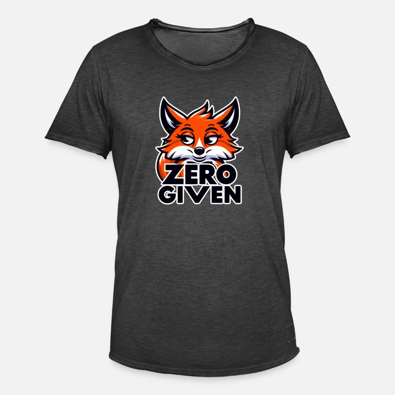 Zero Given - Fuchs Illustration - Männer Vintage T-Shirt - Vintage Schwarz