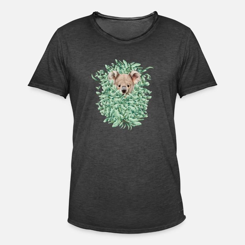 Koala Bear in Eukalyptuswald - Männer Vintage T-Shirt - Vintage Schwarz