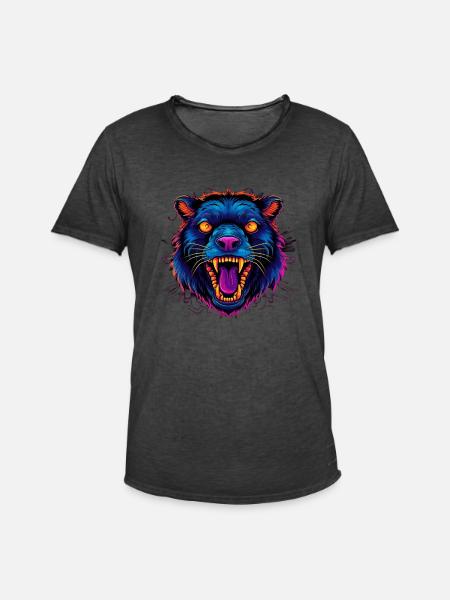 Screaming animal - Men's Vintage T-Shirt - washed black