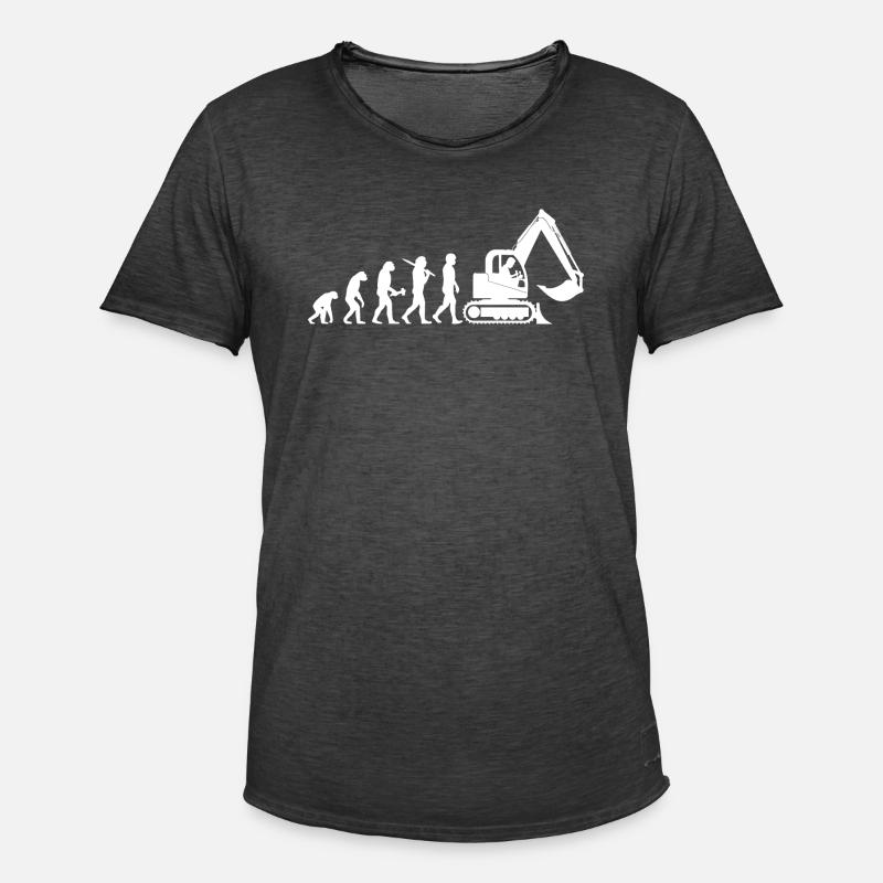 Baggerfahrer Baggerführer Evolution Cadeau - T-shirt vintage Homme - noir vintage