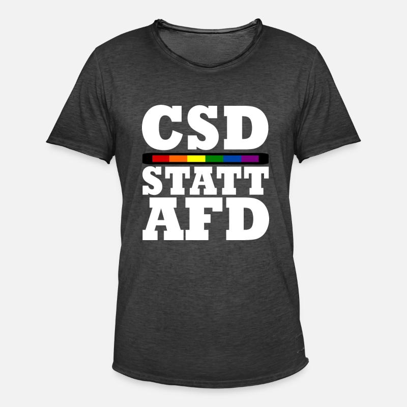 Csd statt afd - Männer Vintage T-Shirt - Vintage Schwarz