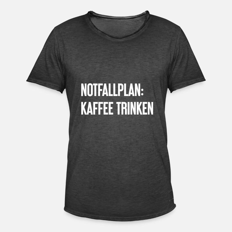 Kaffee-Notfallplan - Männer Vintage T-Shirt - Vintage Schwarz