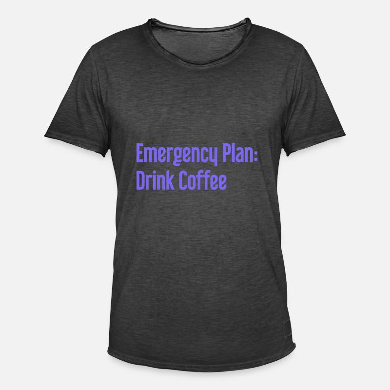 Kaffee-Notfallplan - Männer Vintage T-Shirt - Vintage Schwarz