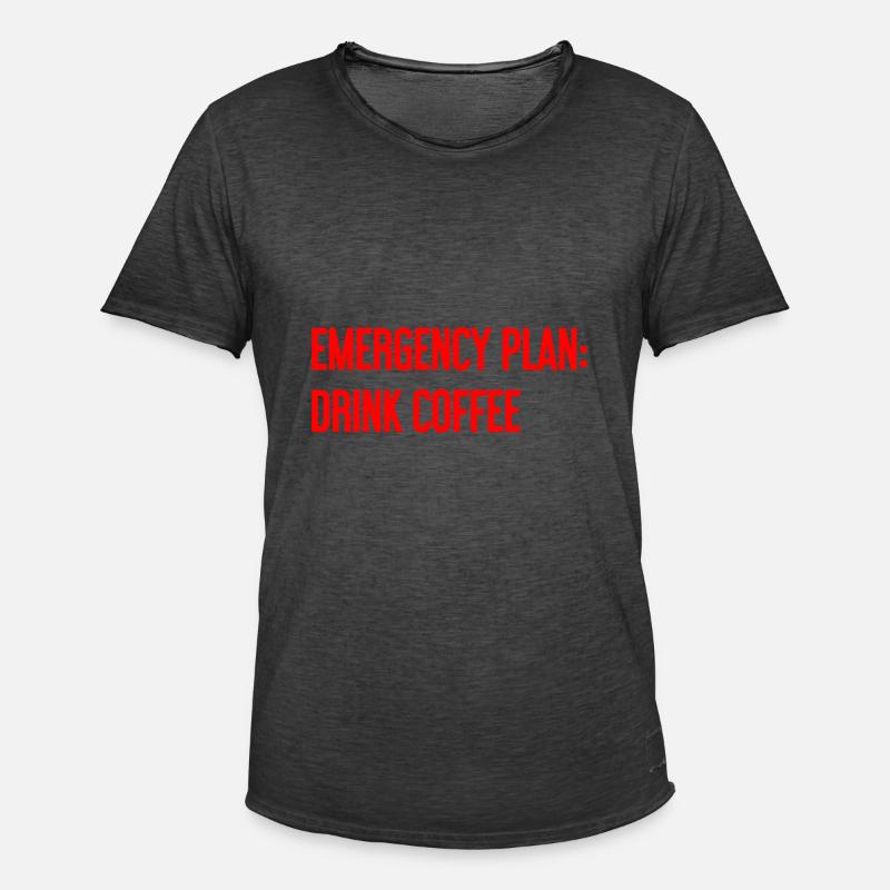 Kaffee-Notfallplan - Männer Vintage T-Shirt - Vintage Schwarz