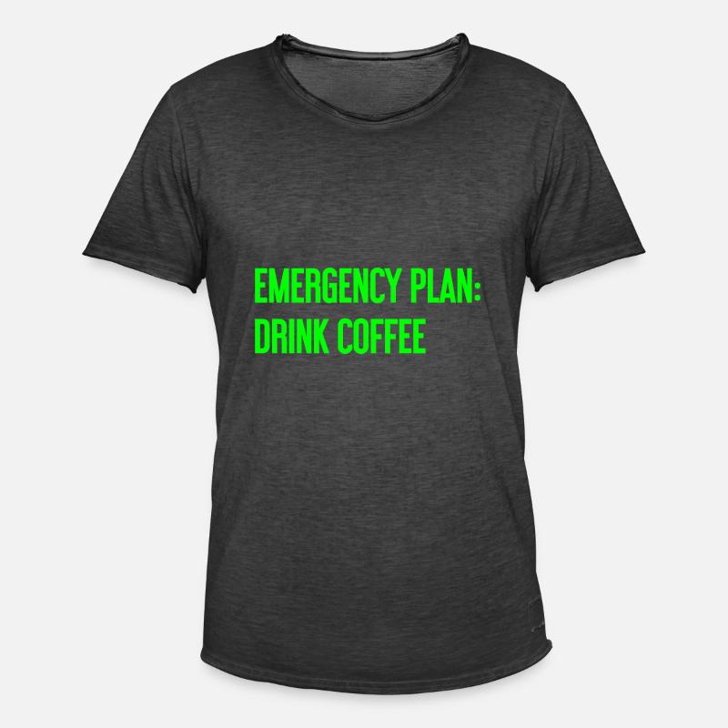 Kaffee-Notfallplan - Männer Vintage T-Shirt - Vintage Schwarz