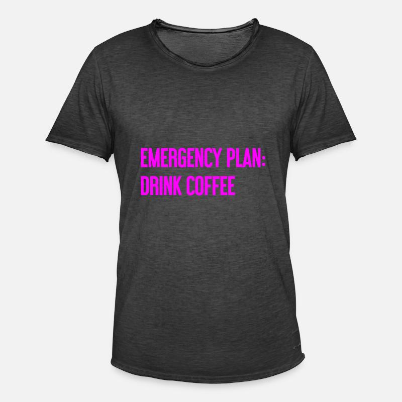 Kaffee-Notfallplan - Männer Vintage T-Shirt - Vintage Schwarz