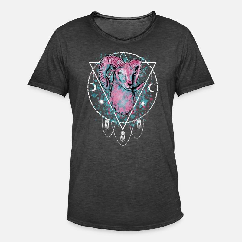 Widder Sternzeichen - Männer Vintage T-Shirt - Vintage Schwarz