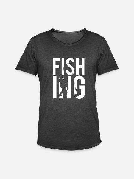 Fishing - Männer Vintage T-Shirt - Vintage Schwarz