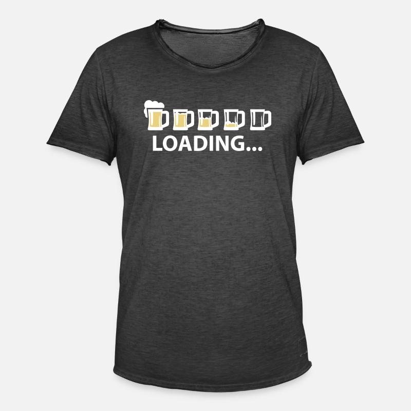 Drunk Loading Beer - Männer Vintage T-Shirt - Vintage Schwarz