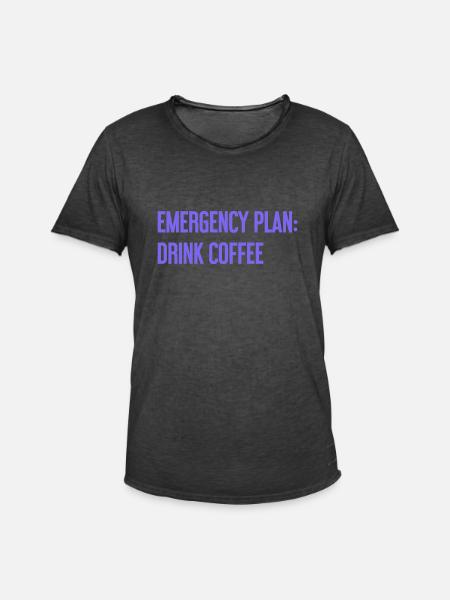 Kaffee-Notfallplan - Männer Vintage T-Shirt - Vintage Schwarz