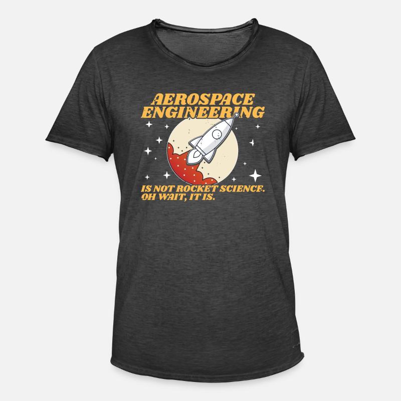 Aerospace Engineering Fun Engineer Student - Men's Vintage T-Shirt - washed black