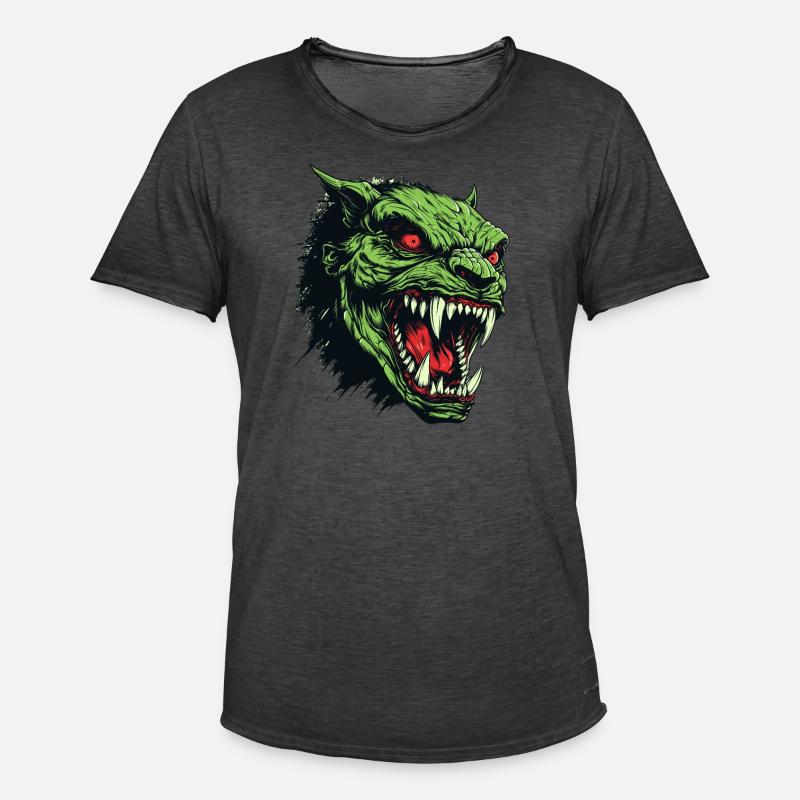 Orkkopf, Dämon, Ghul - Männer Vintage T-Shirt - Vintage Schwarz