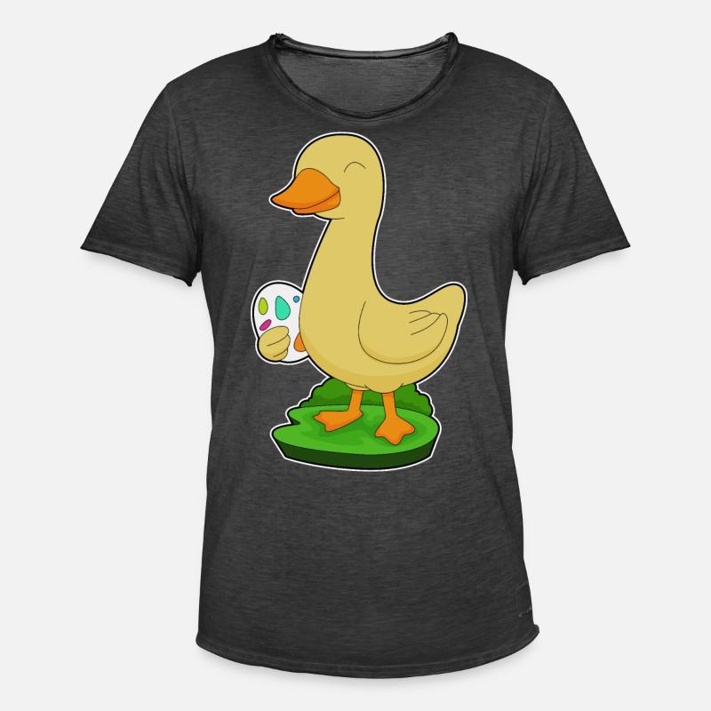 Duck Easter Easter Egg - Men's Vintage T-Shirt - washed black