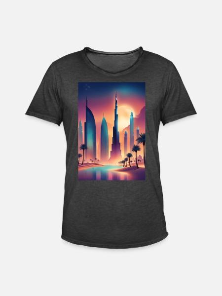 Buntes östliches Stadtbild - Männer Vintage T-Shirt - Vintage Schwarz