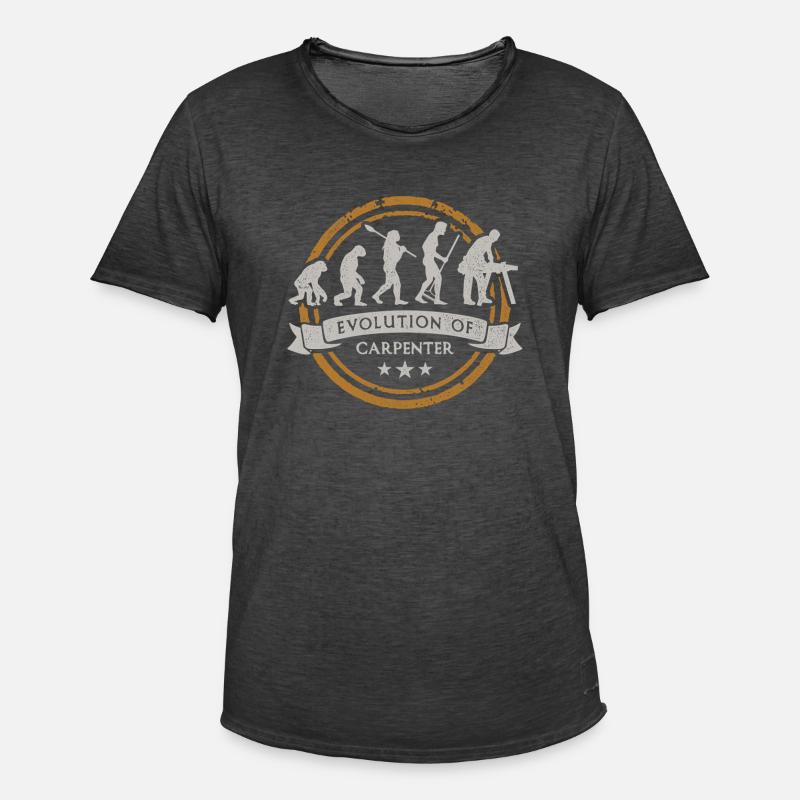 Evolution des Schreiners - Männer Vintage T-Shirt - Vintage Schwarz