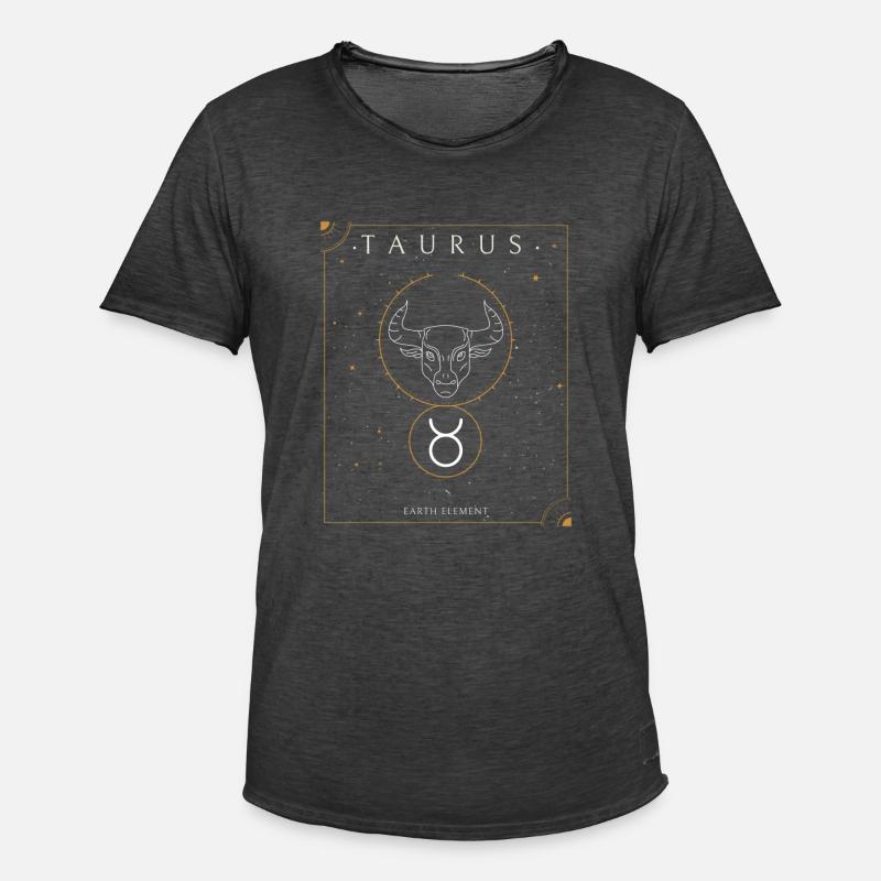 Sternzeichen Stier Taurus - Männer Vintage T-Shirt - Vintage Schwarz