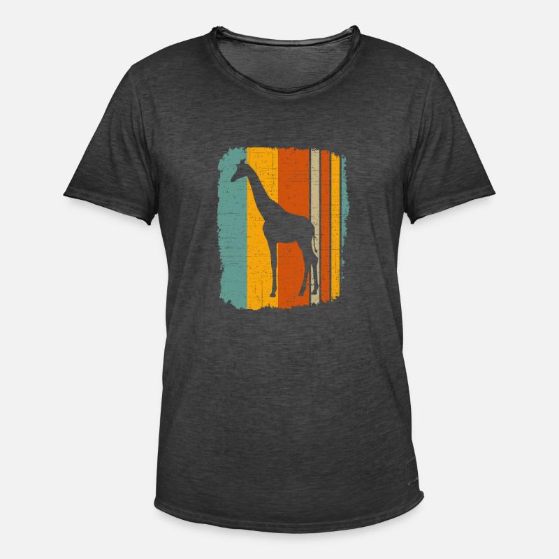 Giraffe - Männer Vintage T-Shirt - Vintage Schwarz