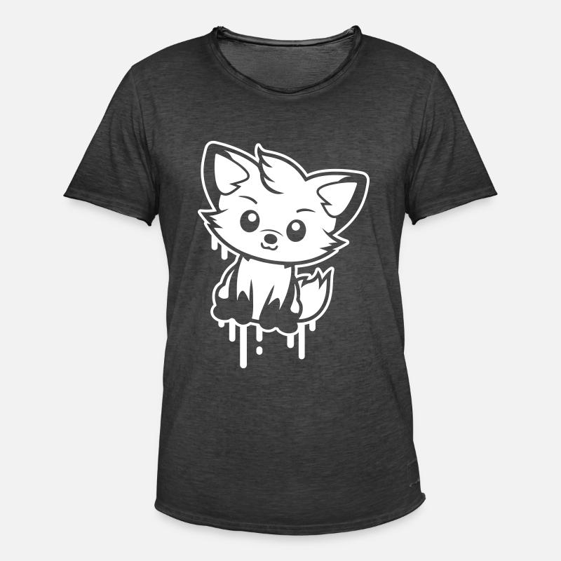 Fuchs Comic - Männer Vintage T-Shirt - Vintage Schwarz