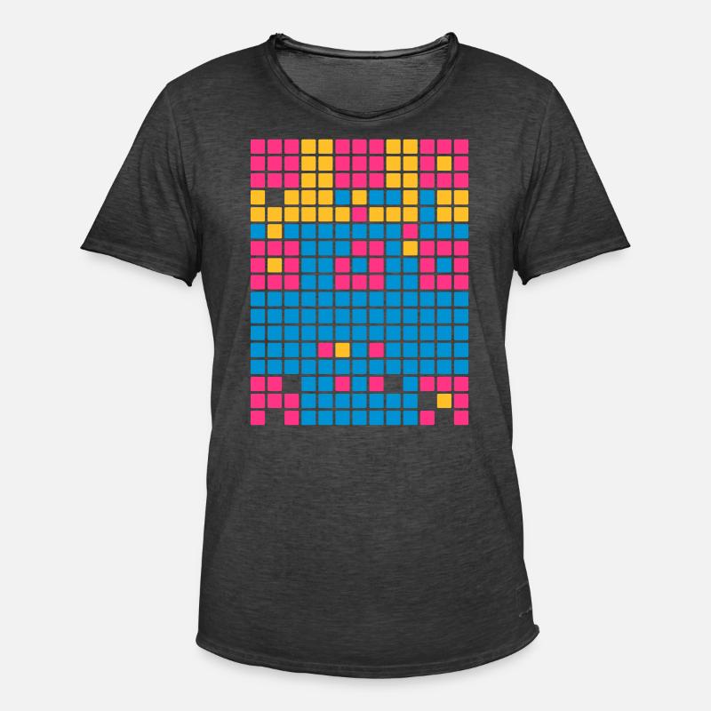 Pattern Grid Vector - Men's Vintage T-Shirt - washed black