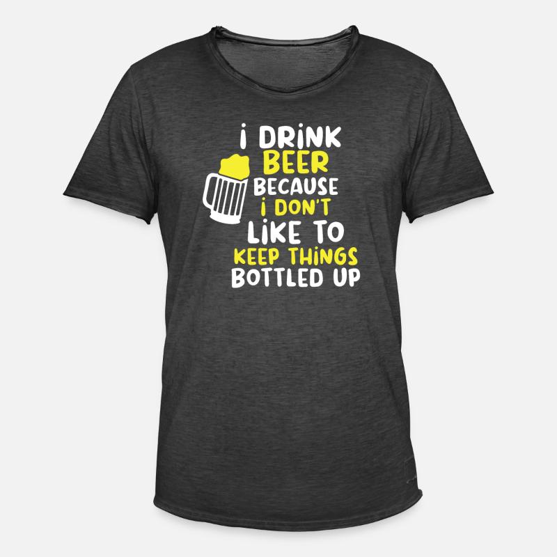 Bier Biertrinker Bierdose Bierflasche - Männer Vintage T-Shirt - Vintage Schwarz