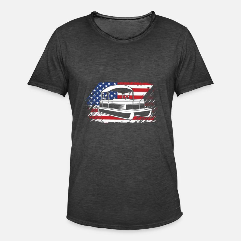 Pontonboot Boot Boote - Männer Vintage T-Shirt - Vintage Schwarz