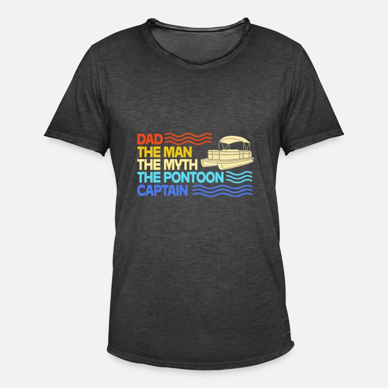 Pontonboot Boot Boote - Männer Vintage T-Shirt - Vintage Schwarz