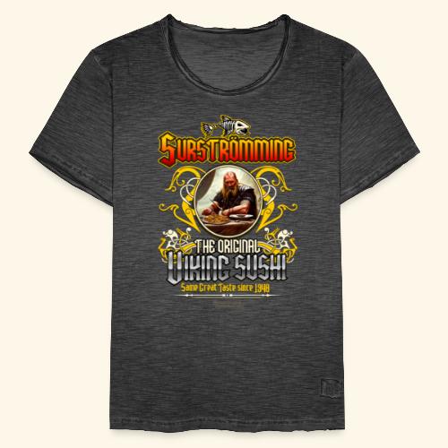 Surströmming Challenge Design Wikinger Sushi - Männer Vintage T-Shirt