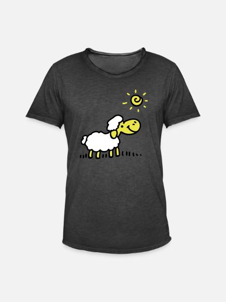 Sheep Sun 3 - Men's Vintage T-Shirt - washed black
