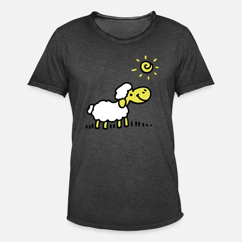 Schäfchen Sonne 3 - Männer Vintage T-Shirt - Vintage Schwarz
