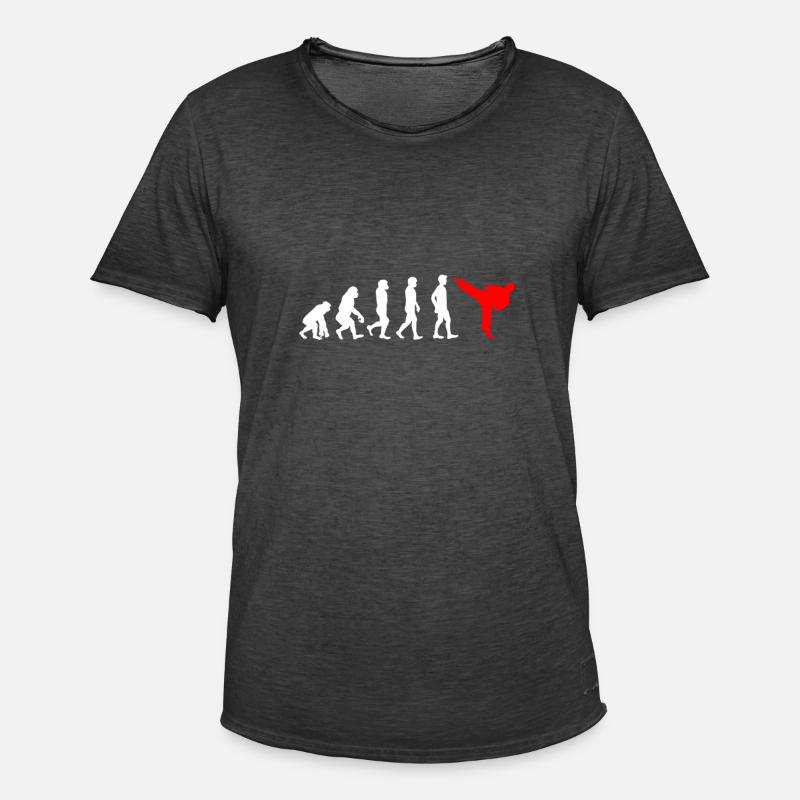 Karate Entwicklung - Evolution eines Karatekämpfer - Männer Vintage T-Shirt - Vintage Schwarz