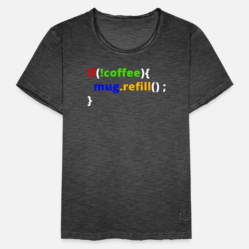 Programmierer Admin IT Code Kaffee EDV Informatik Männer Vintage T-Shirt