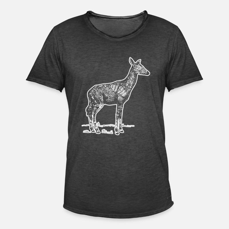 Okapi Okapi Blumenmuster - Männer Vintage T-Shirt - Vintage Schwarz
