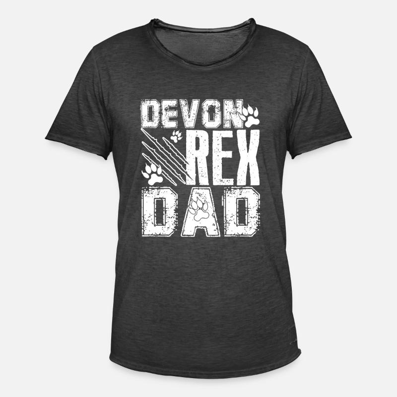 Devon Rex Katze Devon Rex Vater - Männer Vintage T-Shirt - Vintage Schwarz