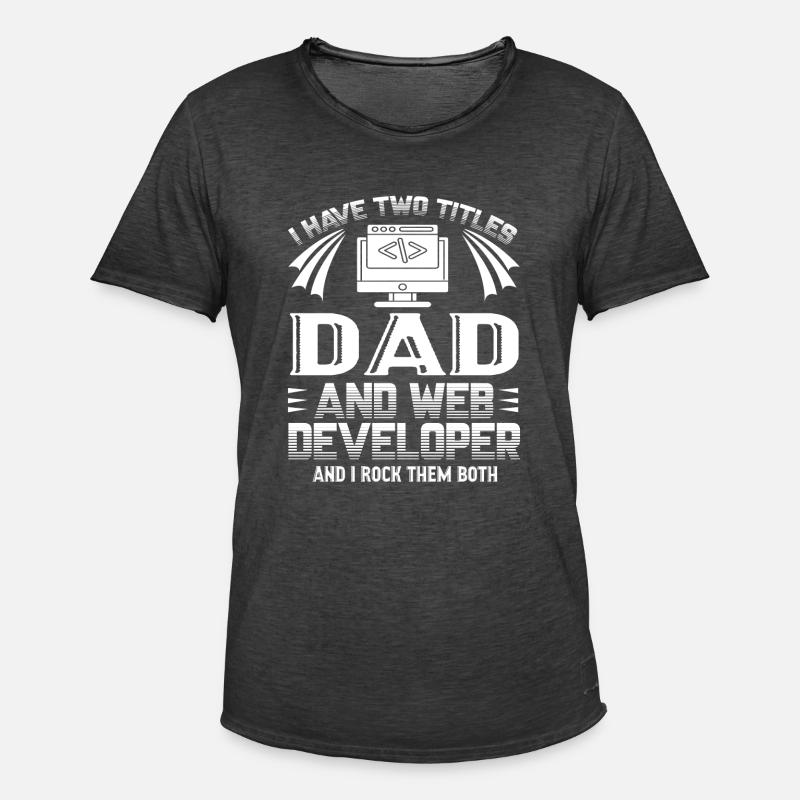 Web Developer Web Developer Dad - Men's Vintage T-Shirt - washed black