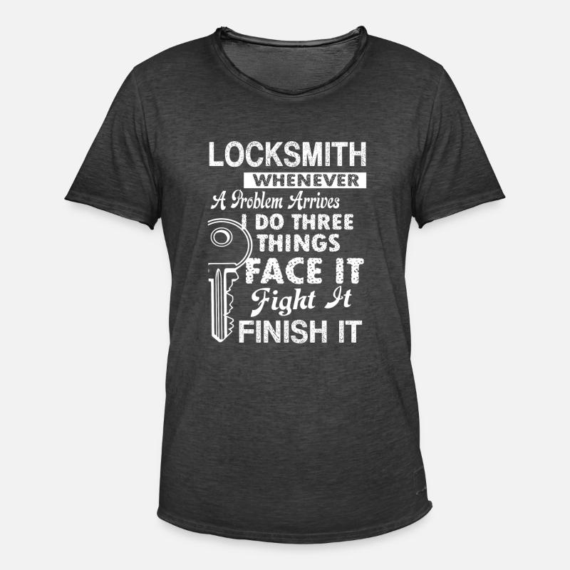 Locksmith Locksmith Solves Problem - Men's Vintage T-Shirt - washed black