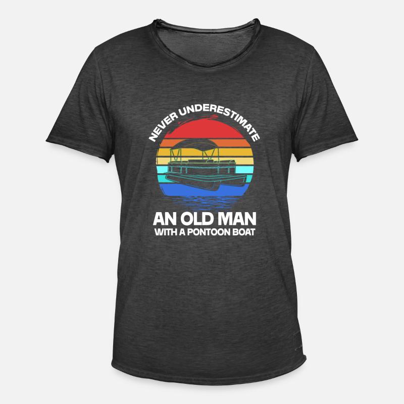 Pontonboot Boot Boote - Männer Vintage T-Shirt - Vintage Schwarz