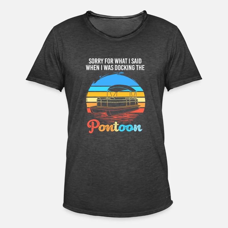 Pontonboot Boot Boote - Männer Vintage T-Shirt - Vintage Schwarz