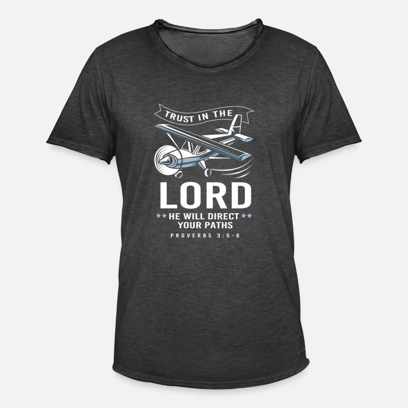 Pilot Flugzeug - Männer Vintage T-Shirt - Vintage Schwarz