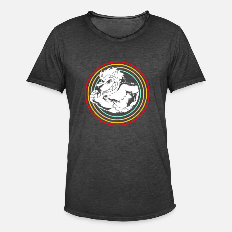 Werwolf - Männer Vintage T-Shirt - Vintage Schwarz
