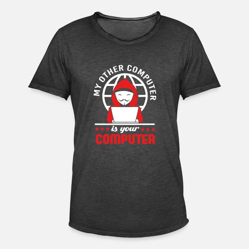 Cybersecurity Cyber Programmer Hacker - Men's Vintage T-Shirt - washed black